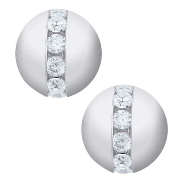 Cubic Zirconia Stud Earrings in Sterling Silver Conti Jewelers Endwell, NY