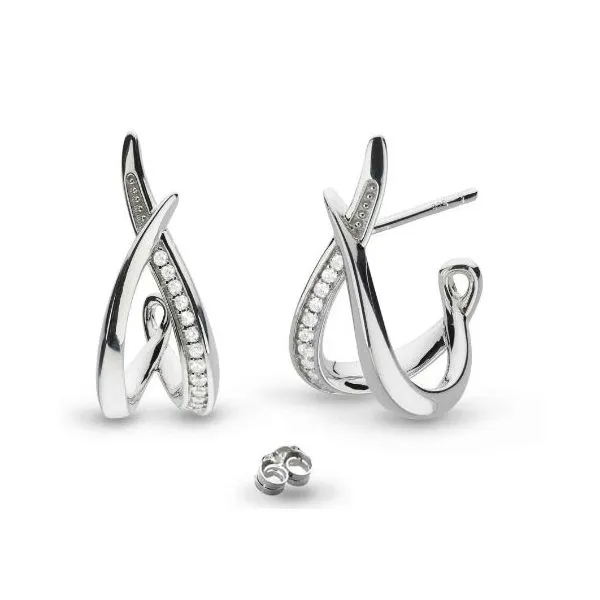 Entwine Twine Twist Pavé Hoop Earrings Conti Jewelers Endwell, NY