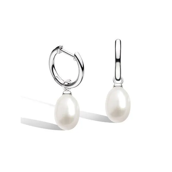 Revival Astoria Pearl Drop Hoop Earrings Conti Jewelers Endwell, NY