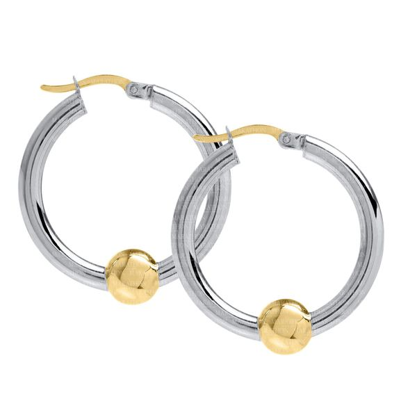 20mm Cape Cod Hoop Earrings in Sterling Silver & Yellow Gold Conti Jewelers Endwell, NY