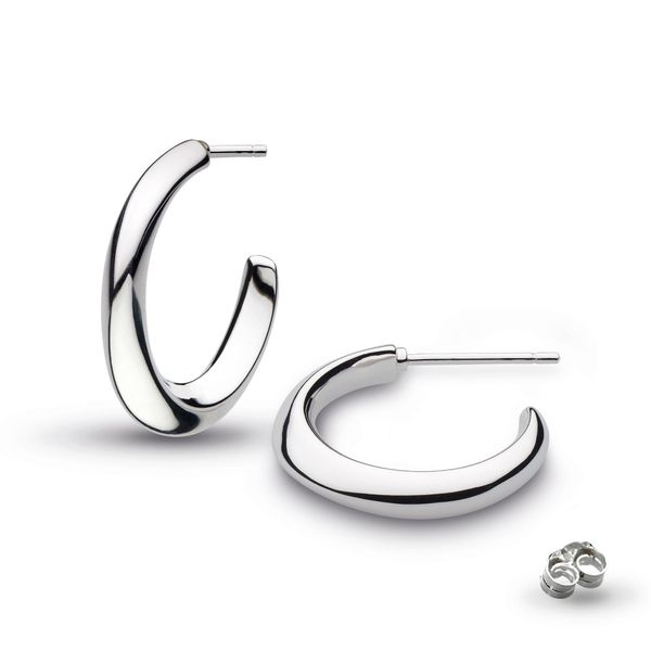 Bevel Cirque Midi Hoop Stud Earrings Conti Jewelers Endwell, NY