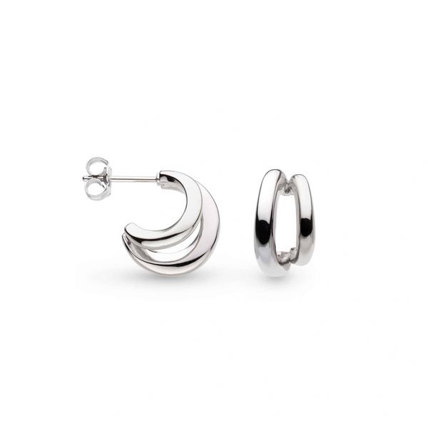 Bevel Cirque Link Twin Hoop Earrings Conti Jewelers Endwell, NY
