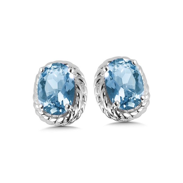 Blue Topaz Birthstone Earrings in Sterling Silver Conti Jewelers Endwell, NY