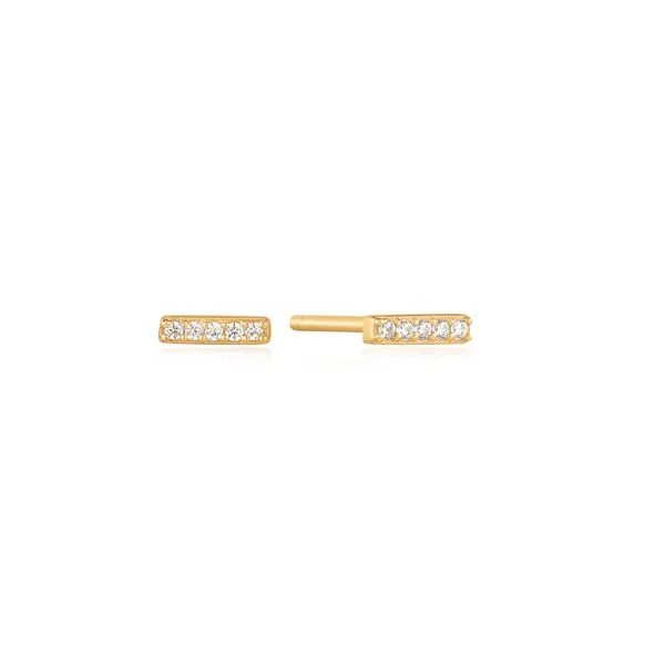 Gold Glam Bar Stud Earrings Conti Jewelers Endwell, NY