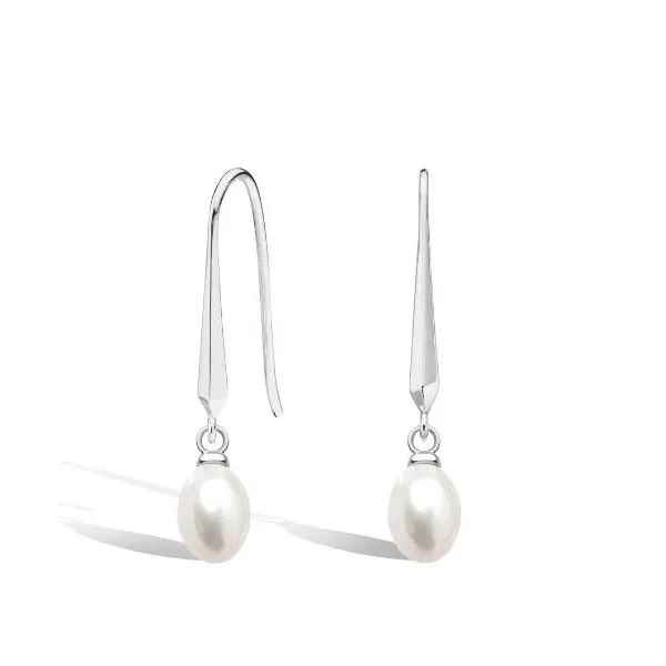 Pearl Drop Earrings in Sterling Silver Conti Jewelers Endwell, NY