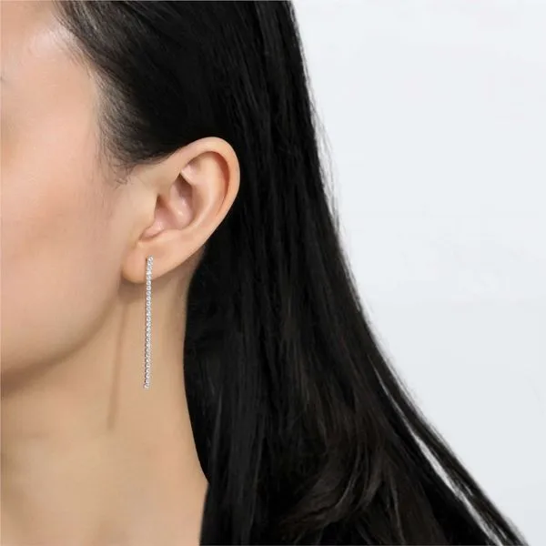 Linear Drop Earrings in Sterling Silver Image 2 Conti Jewelers Endwell, NY