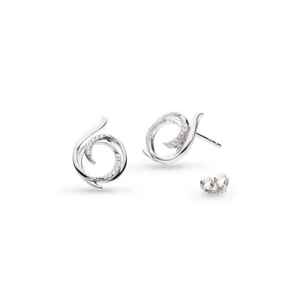 Helix Wrap Pavé Stud Earrings in Sterling Silver Conti Jewelers Endwell, NY