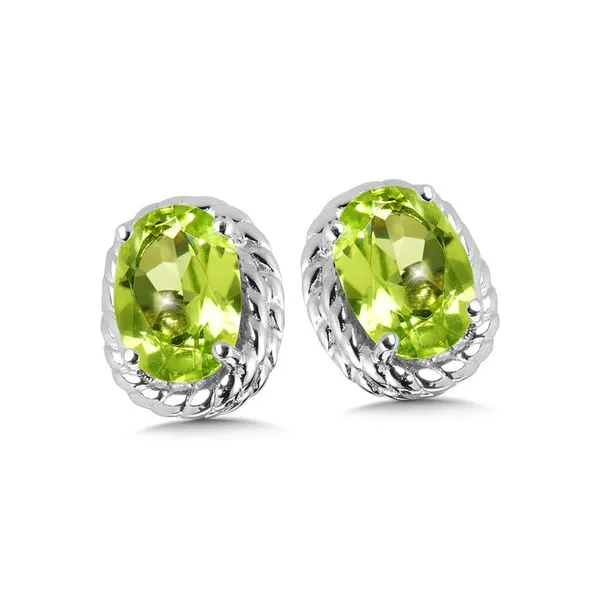 Peridot Birthstone Earrings in Sterling Silver Conti Jewelers Endwell, NY