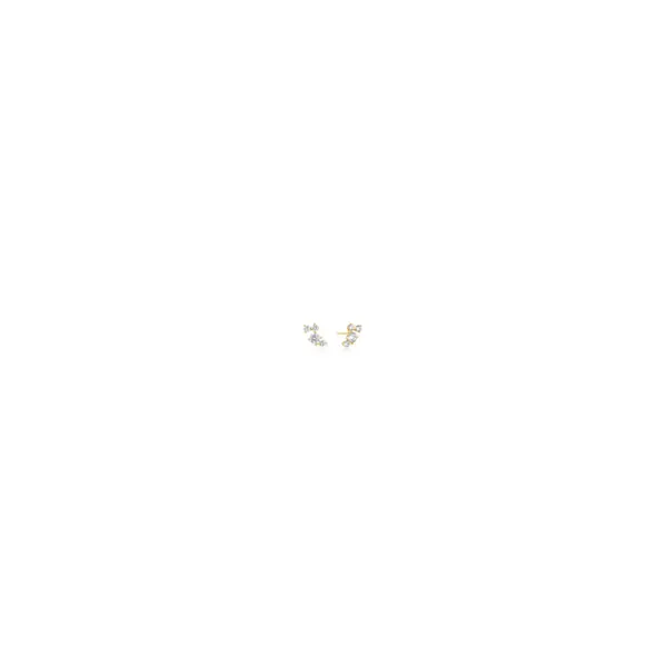 Pavé Climber Stud Earrings in Yellow Gold Conti Jewelers Endwell, NY