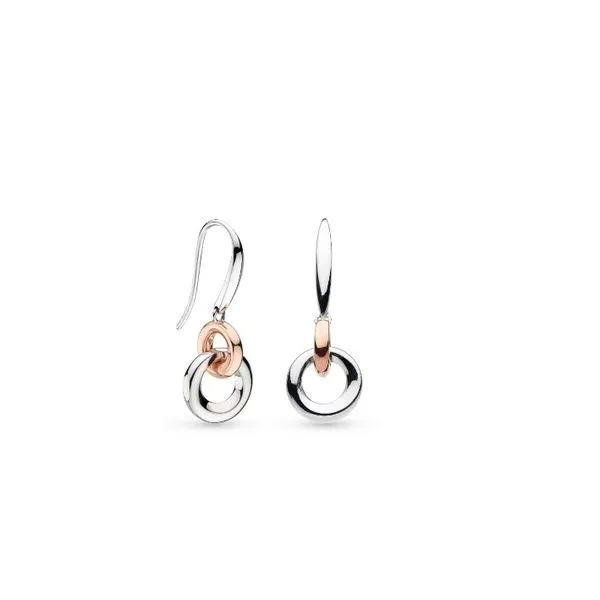 Bevel Cirque Link Blush Drop Earrings in Sterling Silver & 18k Rose Gold Conti Jewelers Endwell, NY
