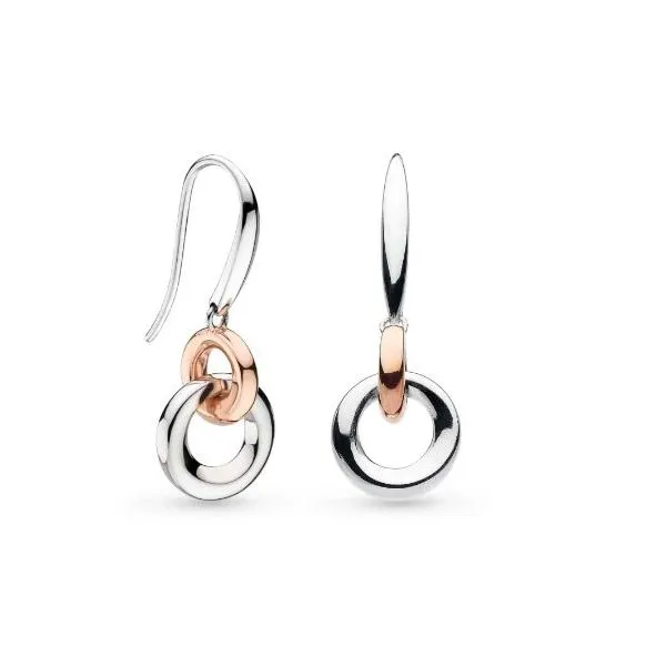 Bevel Cirque Link Blush Drop Earrings in Sterling Silver & 14k Rose Gold Conti Jewelers Endwell, NY