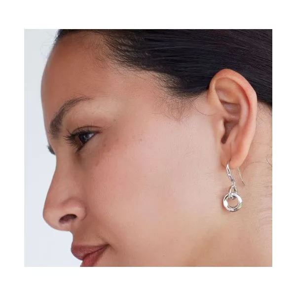 Bevel Cirque Link Drop Earrings in Sterling Silver Image 2 Conti Jewelers Endwell, NY