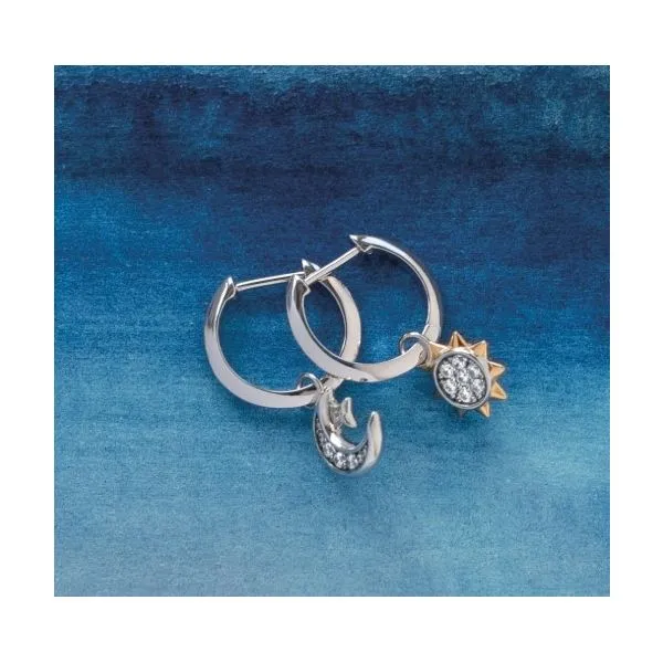 Revival Céleste Sun & Crescent Moon Hoop Earrings Image 2 Conti Jewelers Endwell, NY