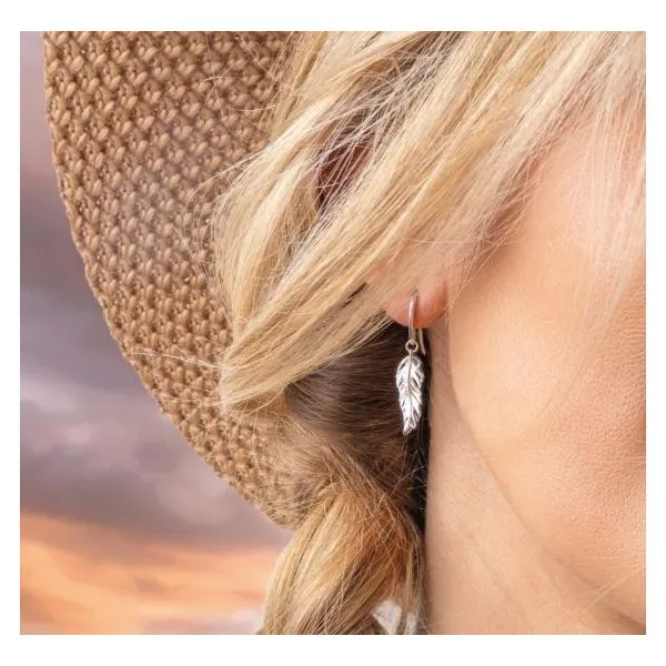 Feather Wisp Drop Earrings in Sterling Silver Image 2 Conti Jewelers Endwell, NY