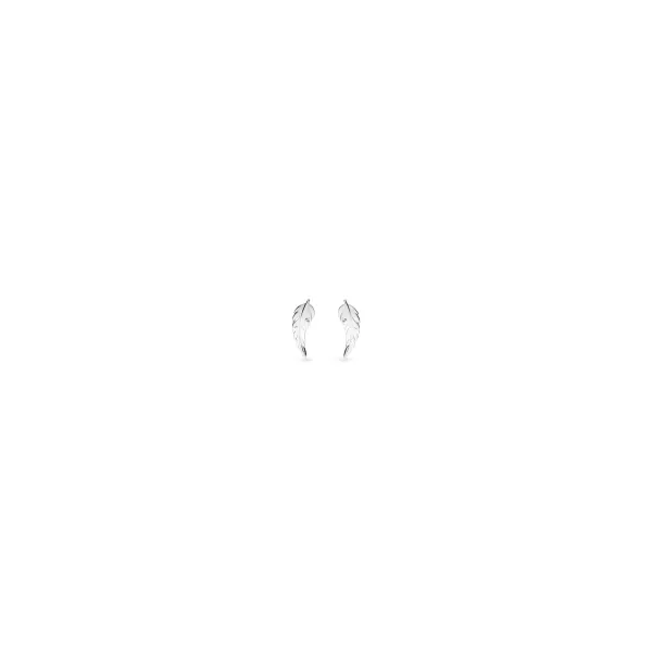 Feather Wisp Stud Earrings in Sterling Silver Conti Jewelers Endwell, NY