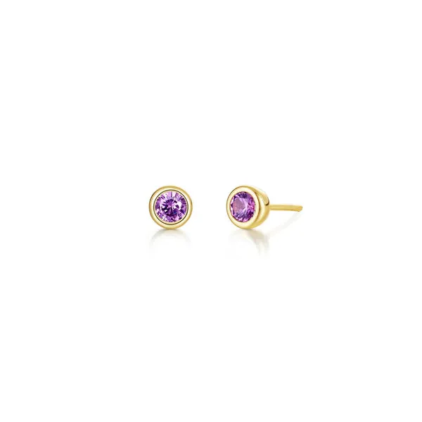 June Birthstone Earrings in Yellow Gold-Plated Sterling Silver Conti Jewelers Endwell, NY