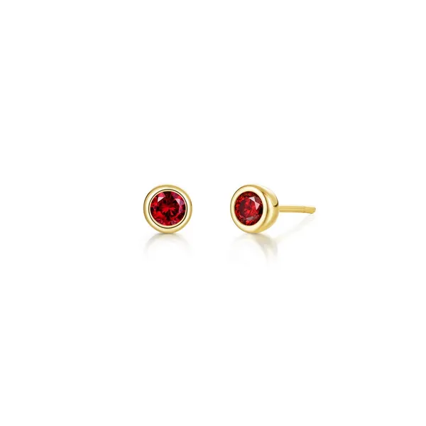 January Birthstone Earrings in Yellow Gold-Plated Sterling Silver Conti Jewelers Endwell, NY