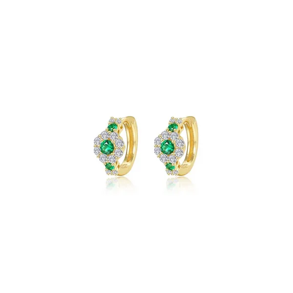 .66 ct. tw. Flower Huggie Earrings in Yellow Gold-Plated Sterling Silver Conti Jewelers Endwell, NY