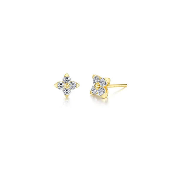 1/4 ct. tw. Simulated Diamond Trillium Bud Earrings in Yellow Gold Conti Jewelers Endwell, NY