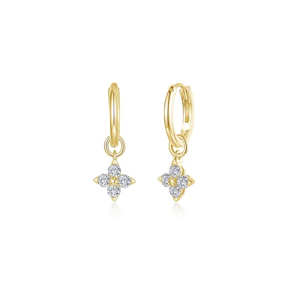SS YGP CZ Trillium Huggie Hoops Conti Jewelers Endwell, NY