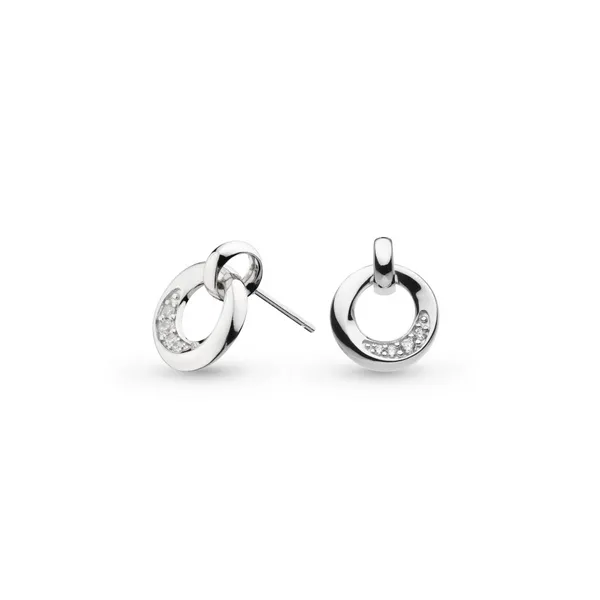 Bevel Cirque Link Pavé Stud Earrings Conti Jewelers Endwell, NY