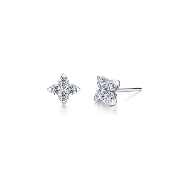 .40 Ctw. Simulated Diamond Trillium Bloom Earrings in Sterling Silver Conti Jewelers Endwell, NY