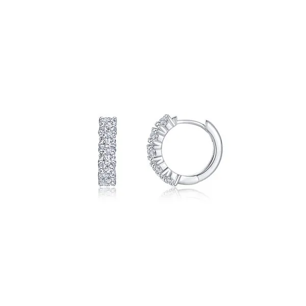 1 3/4 Ctw. Simulated Diamond Huggie Earrings in Sterling Silver Conti Jewelers Endwell, NY