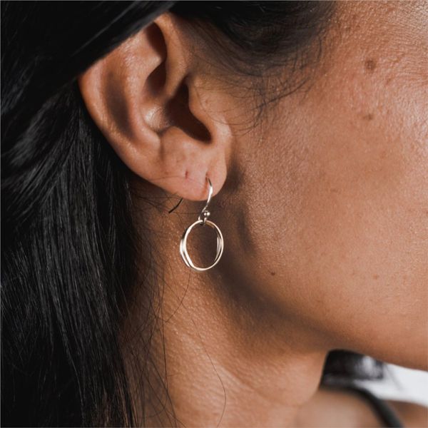 Friendship Circles Earrings in Sterling Silver and 14k Yellow Gold Fill Image 3 Conti Jewelers Endwell, NY