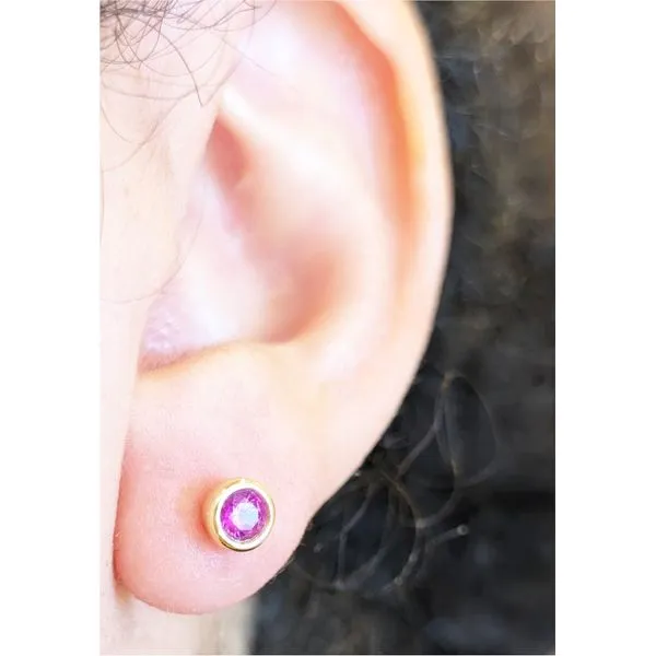 .34cttw Pink Tourmaline Stud Earrings in Sterling Silver Image 2 Conti Jewelers Endwell, NY