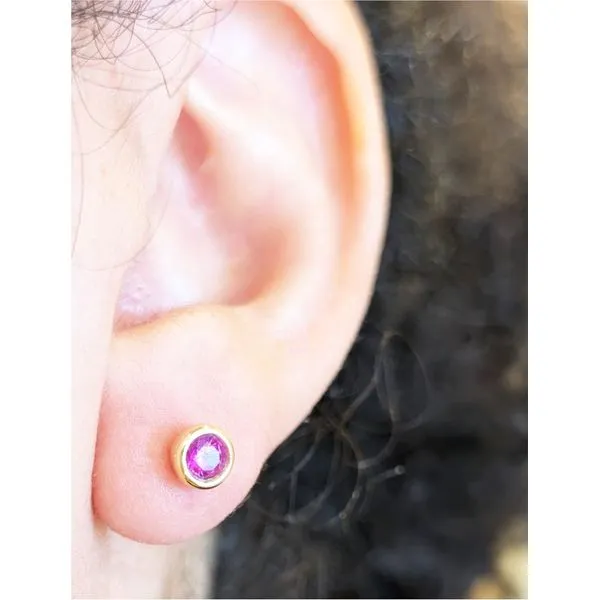 .34cttw Pink Tourmaline Stud Earrings in Sterling Silver Image 3 Conti Jewelers Endwell, NY