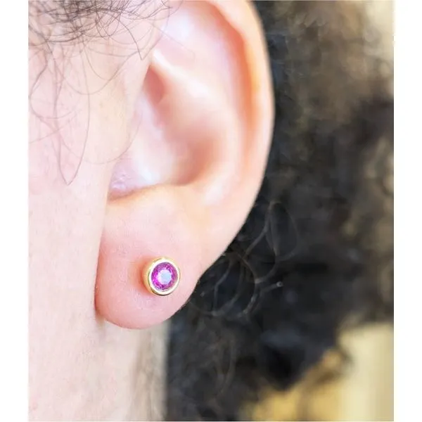 .34cttw Pink Tourmaline Stud Earrings in Sterling Silver Image 2 Conti Jewelers Endwell, NY