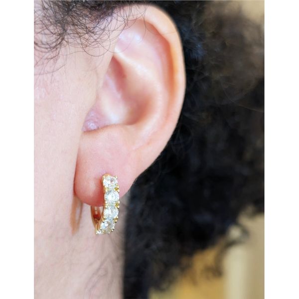 1.7 cttw Diamond Alexa Huggies in Sterling Silver Image 2 Conti Jewelers Endwell, NY