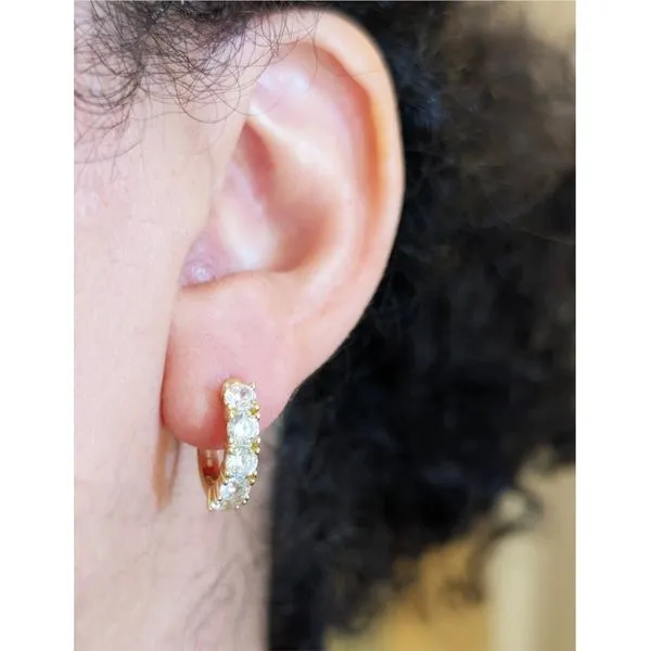 1.7 cttw Diamond Alexa Huggies in Sterling Silver Image 2 Conti Jewelers Endwell, NY