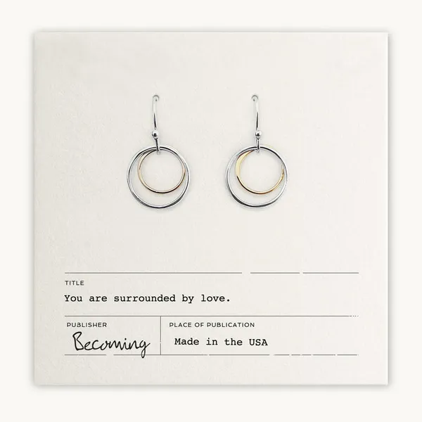 Surrounded by Love Earrings in Sterling Silver and Yellow Gold Conti Jewelers Endwell, NY