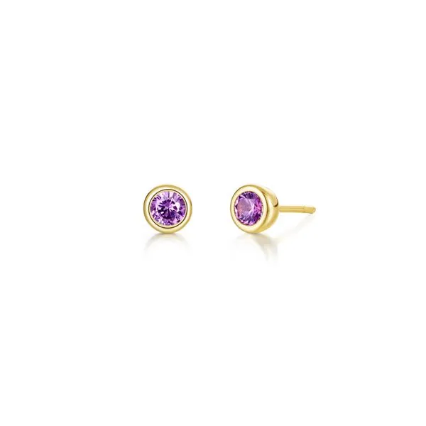 June Birthstone Earrings in Yellow Gold-Plated Sterling Silver Conti Jewelers Endwell, NY