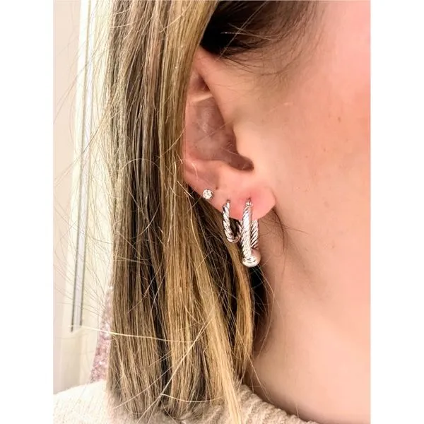 20mm Twist Wire Cape Cod Earrings in Sterling Silver Image 2 Conti Jewelers Endwell, NY