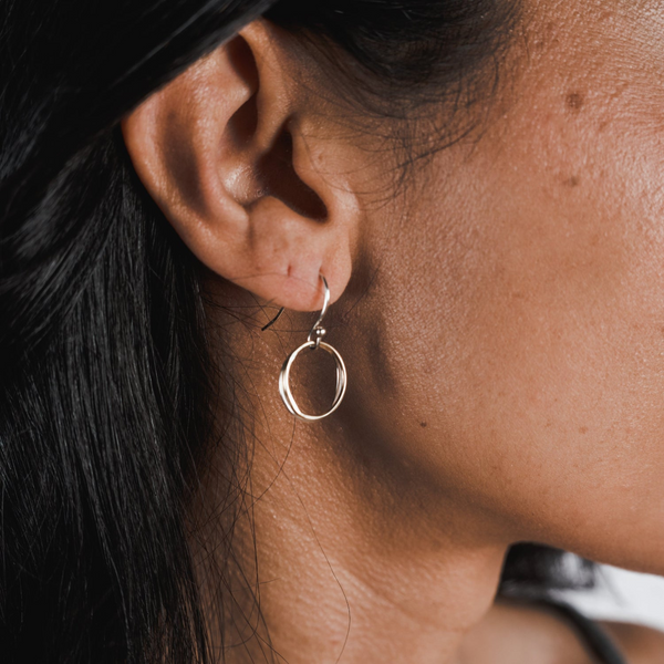 Friendship Circles Earrings in Sterling Silver and 14k Yellow Gold Fill Image 3 Conti Jewelers Endwell, NY