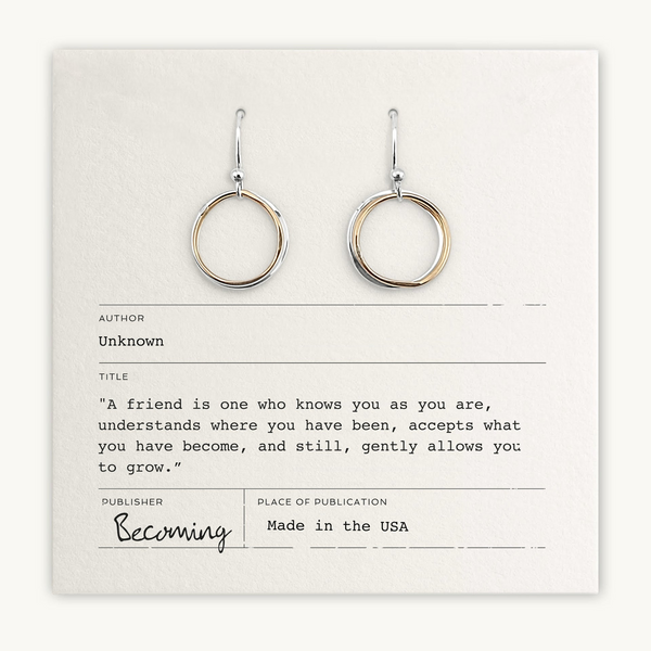 Friendship Circles Earrings in Sterling Silver and 14k Yellow Gold Fill Conti Jewelers Endwell, NY