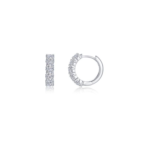 1 3/4 Ctw. Simulated Diamond Huggie Earrings in Sterling Silver Conti Jewelers Endwell, NY