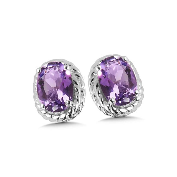 Amethyst Birthstone Earrings in Sterling Silver Conti Jewelers Endwell, NY