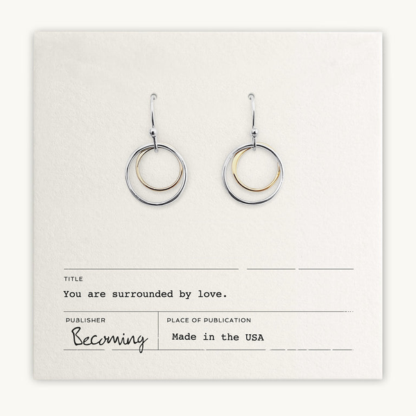 Surrounded by Love Earrings in Sterling Silver and Yellow Gold Conti Jewelers Endwell, NY