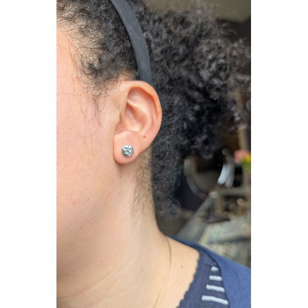 Mirage Reflect Round Disc Stud Earrings in Sterling Silver Image 2 Conti Jewelers Endwell, NY