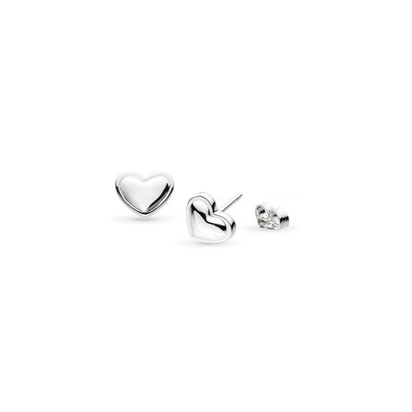 Love Heart Stud Earrings in Sterling Silver Conti Jewelers Endwell, NY