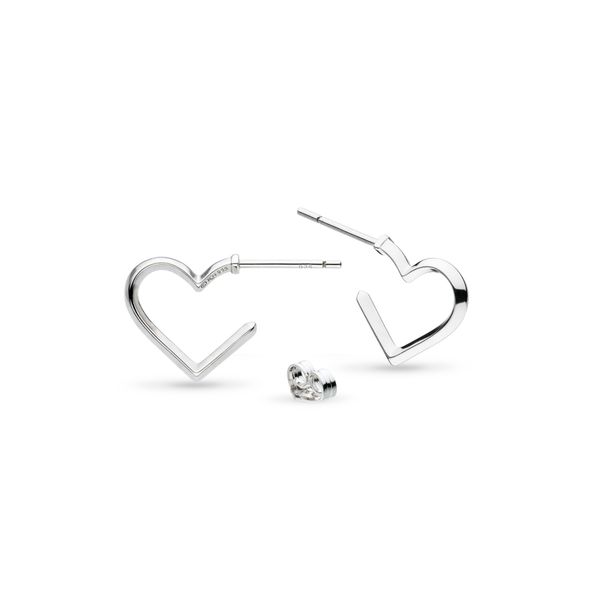 Love Heart Hoop Earrings in Sterling Silver Conti Jewelers Endwell, NY