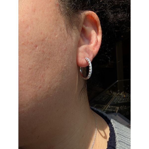 Sterling Silver Small Alina Round Hoop Earrings Image 2 Conti Jewelers Endwell, NY