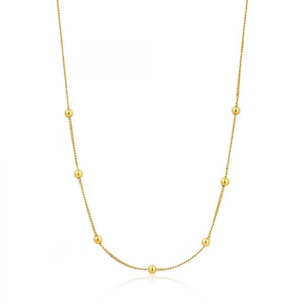 Gold Modern Beaded Necklace Conti Jewelers Endwell, NY