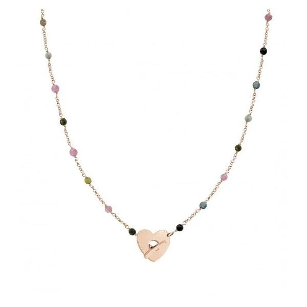Long Mon Amour Heart Necklace in 22k Rose Gold Plated Sterling Silver Conti Jewelers Endwell, NY