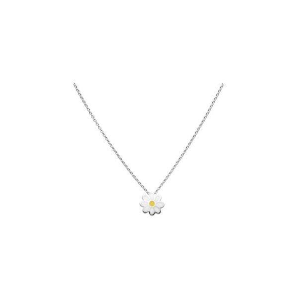 Girls Daisy Enamel Chain Necklace in Sterling Silver Conti Jewelers Endwell, NY