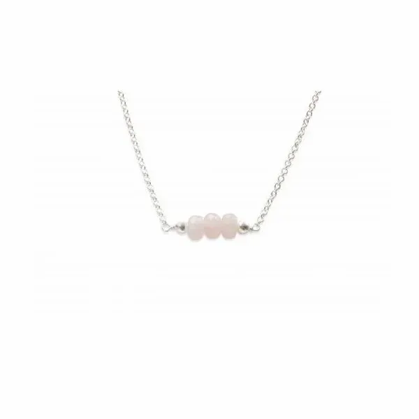 Three Wishes Sterling Silver Necklace w/ Rose Quartz Conti Jewelers Endwell, NY