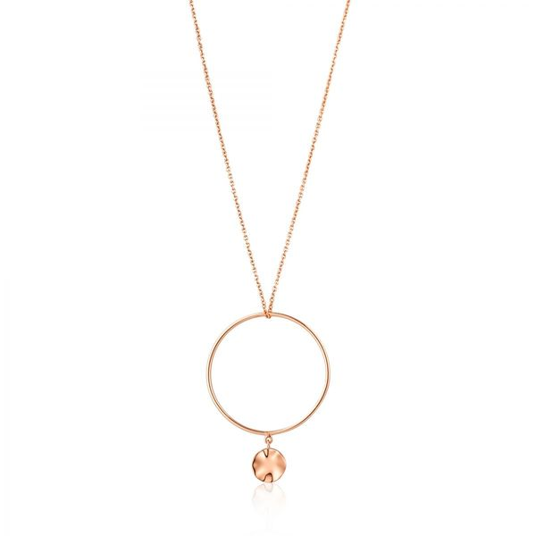 Rose Gold Ripple Circle Necklace Conti Jewelers Endwell, NY